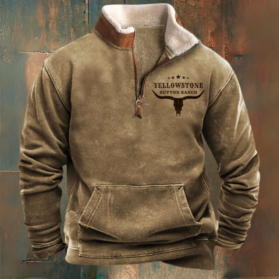 Yellowstone – Fleece Jacket With A Half-Zip For Autumn And Winter