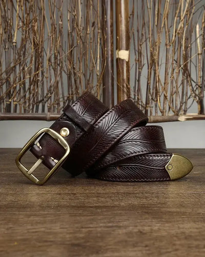 Adam Embossed Leather Belt