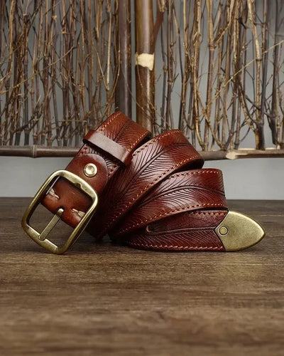 Adam Embossed Leather Belt