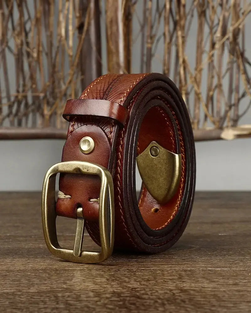Adam Embossed Leather Belt