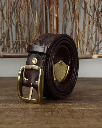 Adam Embossed Leather Belt