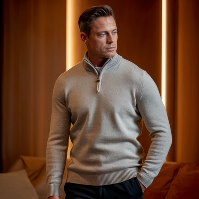 Hawkins Knitted Half Zip Sweater